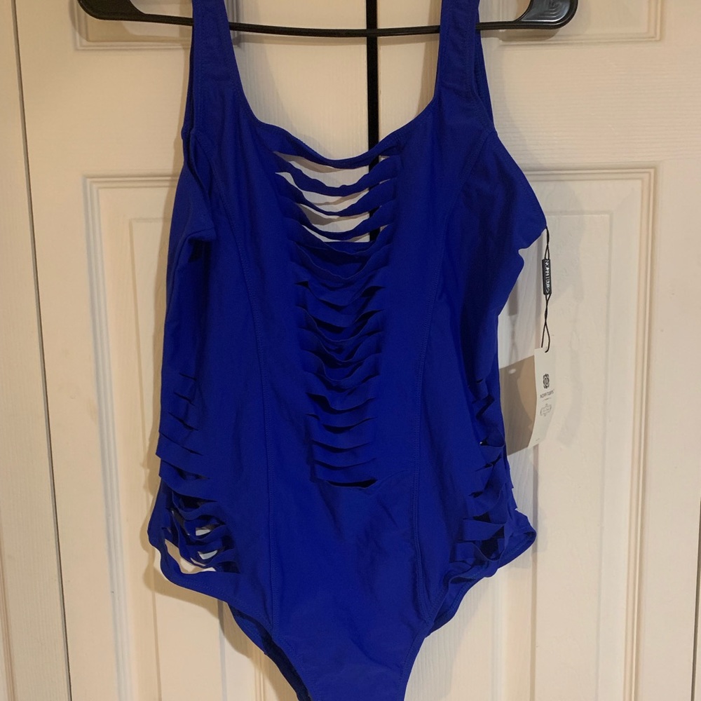 Royal blue cute up swim suit